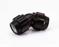 MIJOO 45 Degree Elbow Compression Fitting for PE Pipe, 1-1/2"