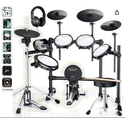 Fesley Electric Drum Set - Deluxe Edition, View more