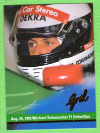 1992 Grid Formula One F1 Michael Schumacher #194 RC Rookie Card