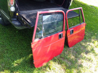 Pair of Red Factory 1987-1995 Jeep Wrangler YJ Doors