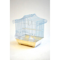 SMALL BIRD CAGE WITH INSIDE FEEDERS