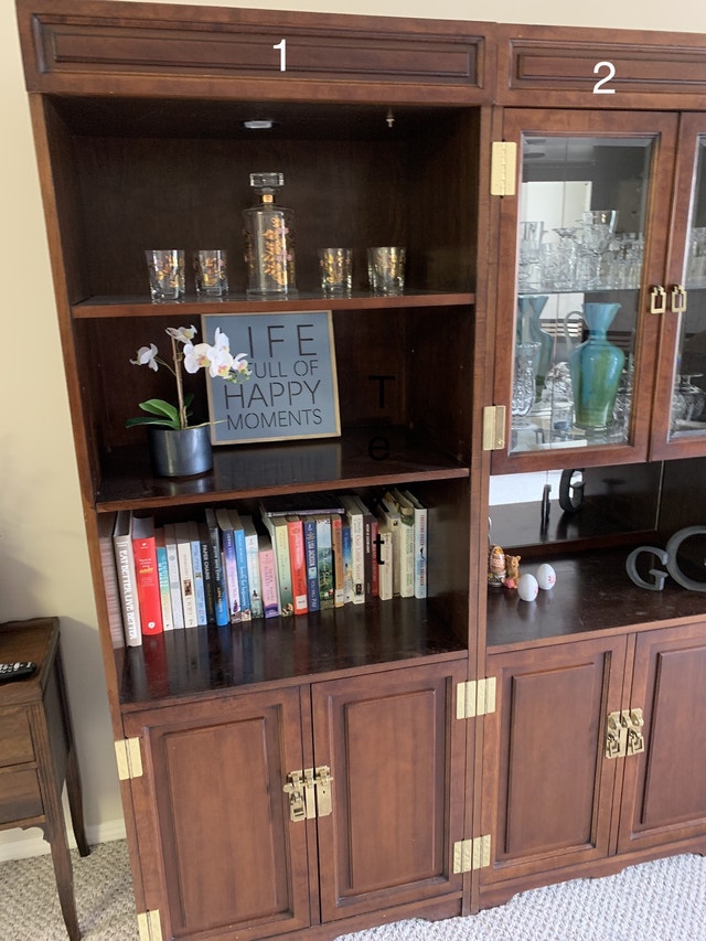 Solid wood 3 section wallunit sold together or separately Bookcases