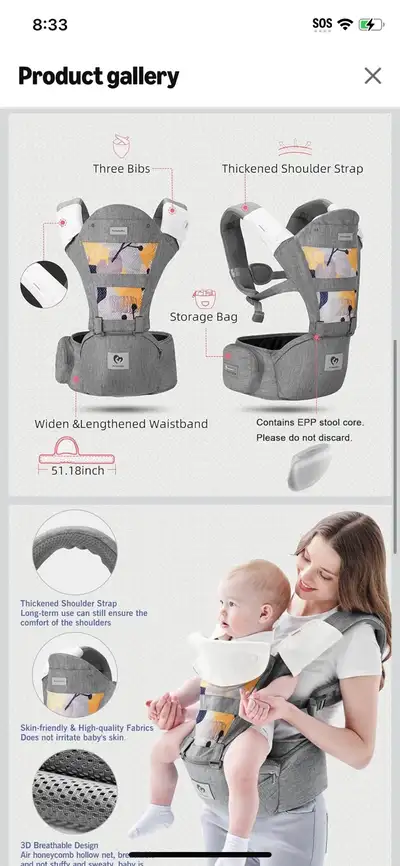 New-Bellababy Multifunction Baby Carrier Hip Seat, View more