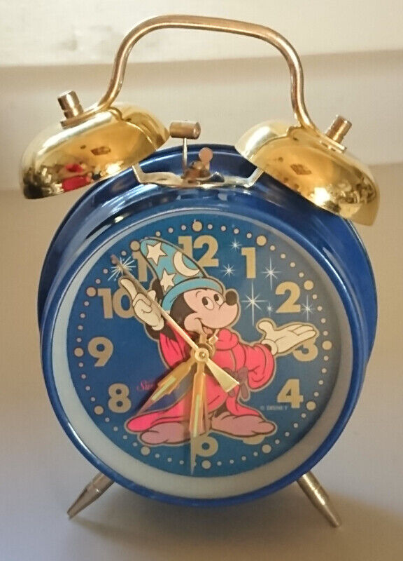 Vintage Sunbeam Disney Fantasia Mickey Mouse WindUp Alarm Clock Arts