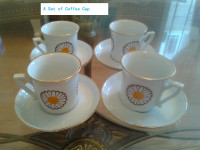 A Set of 4 Coffee Cups, Rarely be Used, Like New
