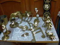 assorted brass ornaments, different prices, mint  $10 & up.