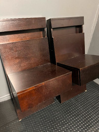 Two night tables (attach to a headboard)