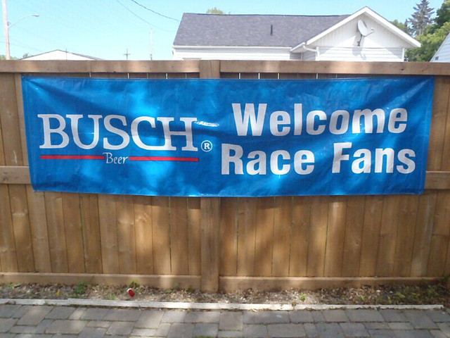 Busch Beer Welcomes Race Fans. 115 by 34 in Arts & Collectibles in Renfrew