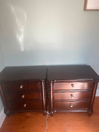 Matching solid wood bedside tables