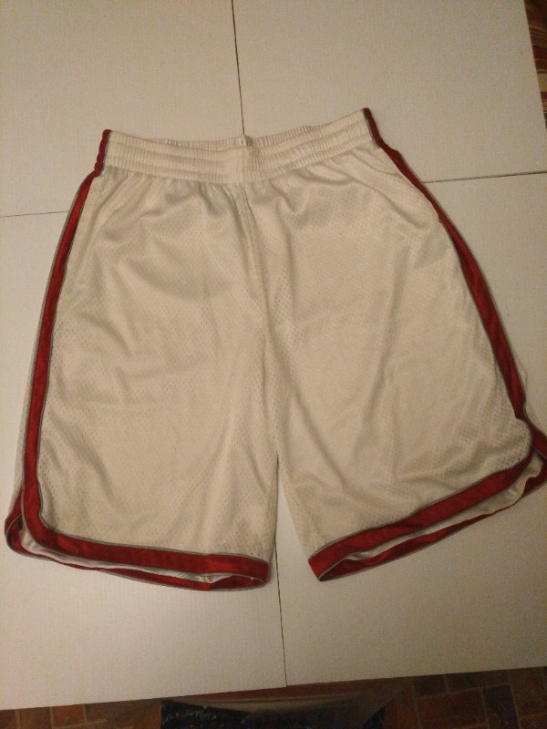 basketball shorts white with red stripe in Men's in Cambridge