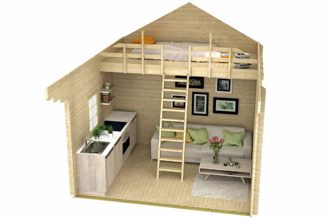 NO PERMIT REQUIRED 257 sq/ft. Log Loft Bunkie / Cabin Shed Kit in Other in North Bay - Image 4