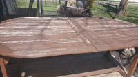 Teak patio table