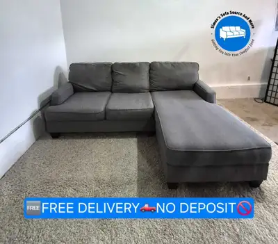 FREE DELIVERY Gray Sectional / L Shape Sofa / Couch NO DEPOSIT, View more