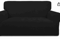 Stretch loveseat sofa slip cover, black 