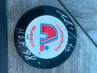 Michael Goulet Autographed Nordiques Puck