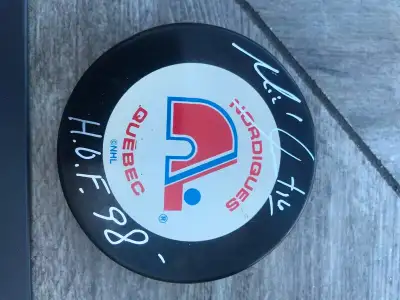 Michael Goulet Autographed Nordiques Puck, View more