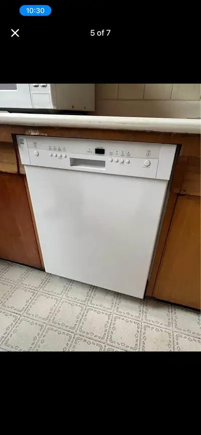 white 24 W dishwasher stainless steel inside , View more