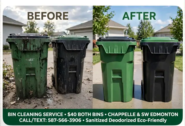 Bin & Office Clean $40 - 587-566-3906