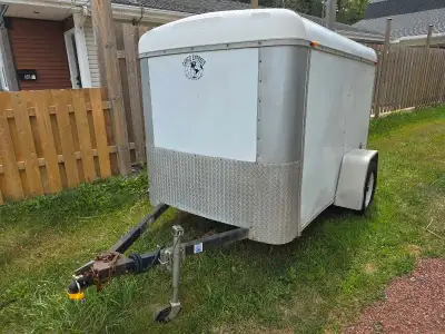 5x8 enclosed trailer, awesome little trailer. Tows great, all lights work, leaf spring suspension, n...