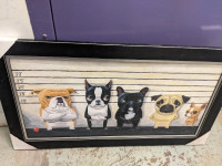 DOG ART PRINT: The Lineup by Brian Rubenacker bulldog pug chihua