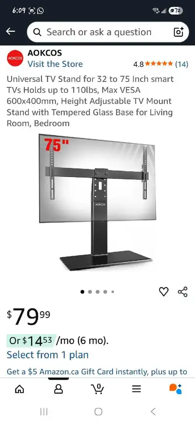 AOKCOS TV Stand, View more