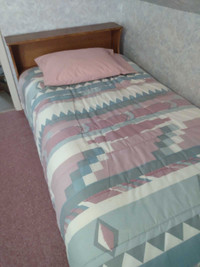 Single Wooden  Bed Frame with mattress 