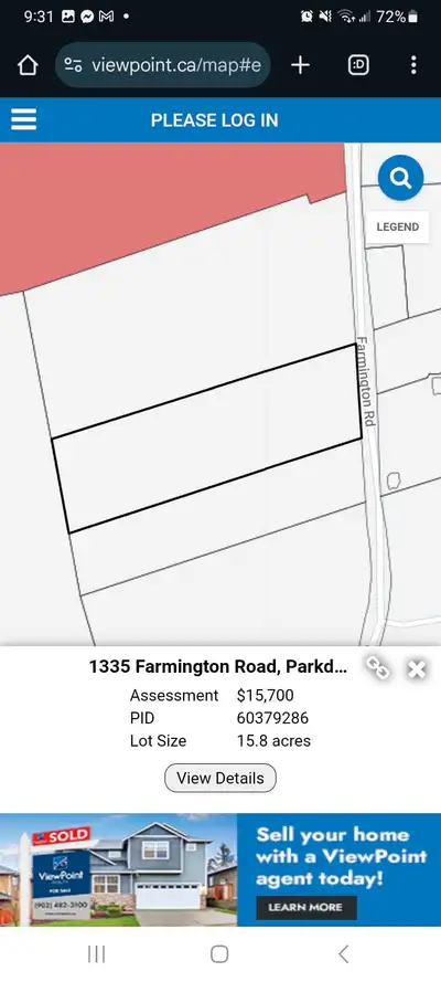 Frontage on Farmington road, mature forest and a few acres of cleared hayfield along road $85000