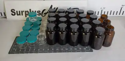 20 Amber Glass Lab Bottles NEW +  10 Clear   Bottles, View more
