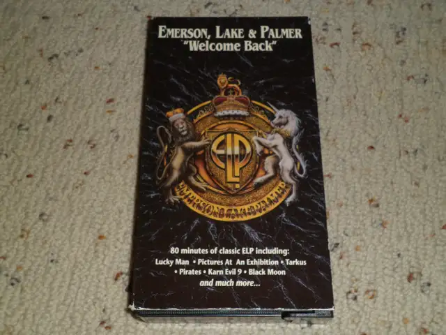 1992 Emerson, Lake & Palmer Welcome Back VHS Progressive Rock Bl