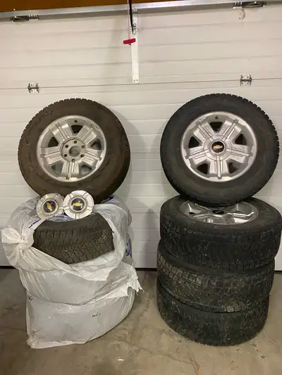 Two sets of OEM factory Chev Silverado wheels in good shape, comes with TPMS sensors, Blizzak winter...