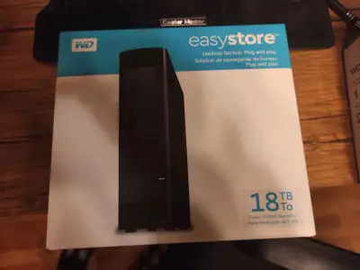 WD easystore 18tb external hard drive (Used 7h total), View more