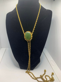 Slider Necklace - Adjustable  - Green Pendant