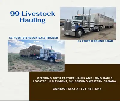 53 foot step deck hay trailer and ground load