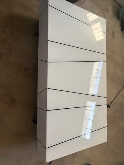 Modern White Geometric TV Stand and Tea table, View more