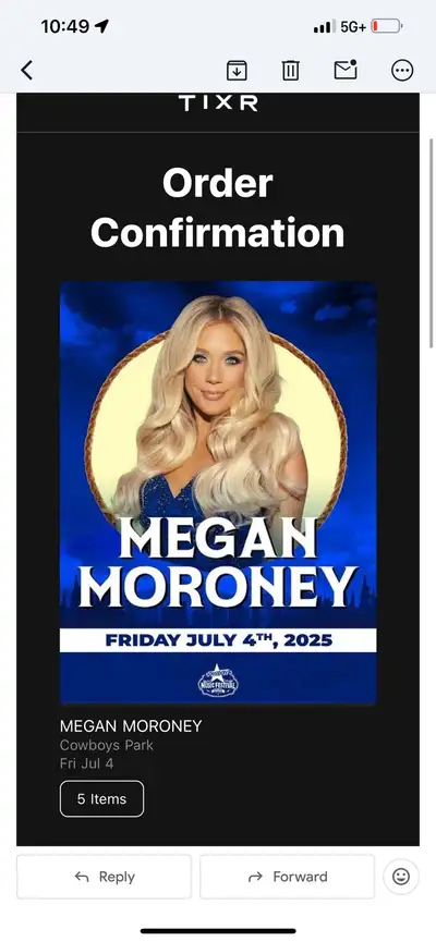 5 Megan Moroney tickets July 4th cowboys, View more