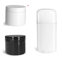 Plastic deodorant tubes and plastic jars 