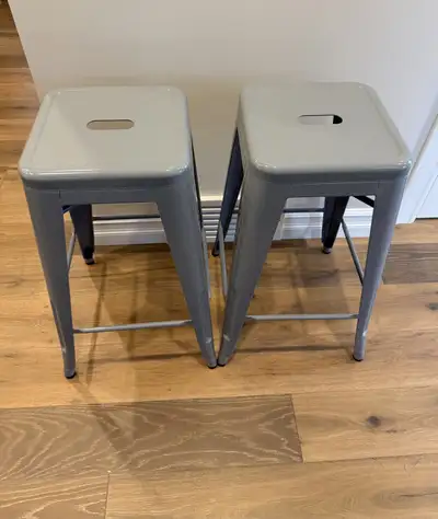 2 Structube metal stools, View more