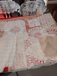 Assorted doilies, crochet ,assrd sizes, designs