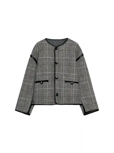 Reversible Faux Leather Piping Jacket~ Size M, View more