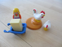 lot de playmobil 1-2-3 (fermière et poules)