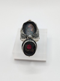 Poison Ring with Carnelian Stone Size 5.5