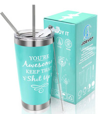  New 20oz Tumbler With Lid, Straw And Brush ,Funny You Are Aweso