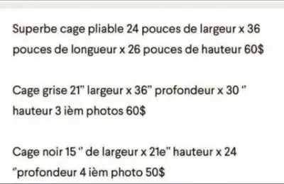 plusieurs cages usagés , View more