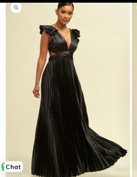 Long black pleaded maxi beautiful dress from honey