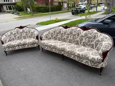 Vintage Floral and Love Seat Set, View more
