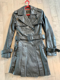 Rudsak Black Trench Coat / Rain Jacket, Size  XS