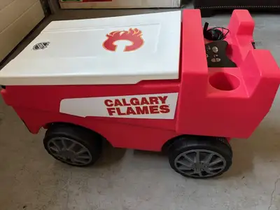 Remote controlled C3 Zamboni Cooler - unique - Calgary Flames logo - holds approx. 30 cans of beer/p...
