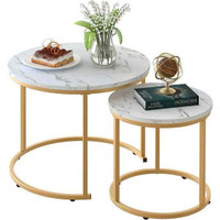 Faux Marble Nesting Side Table (2pcs)