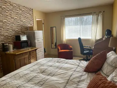 Room with private bath and kitchenette
