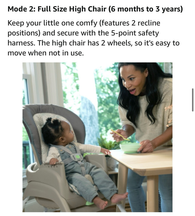 Ingenuity Full Course 6-in-1 High Chair - Baby to 5 Years Old,  in Feeding & High Chairs in Markham / York Region - Image 2